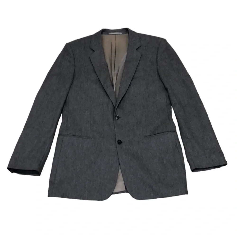 Hugo Boss Bowie Star Blazer Sports Coat Size 102 40R Gray Virgin Wool